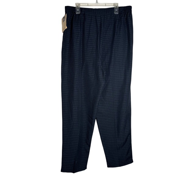 Plus Preferred NWT Blue Plaid Pleated Tapered Dress Trousers Size 26W Work - Picture 2 of 8